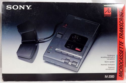 Sony m-2000 microcassette transcriber conference recorder set with foot control for sale