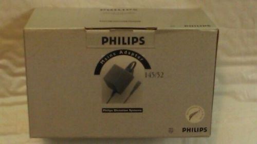 PHILIPS 145/52 A/C POWER ADAPTER FOR NORELCO AND PHILIPS DESKTOP TRANSCRIBERS