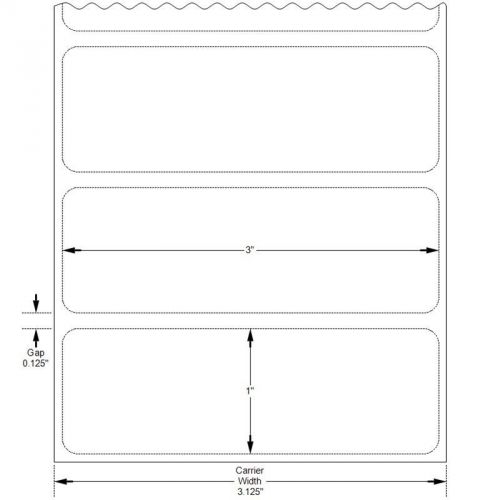 3&#034; X 1&#034; Inkjet White Semi Gloss Paper Labels to fit Primera® LX900 Printer