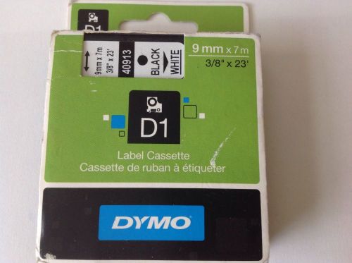 9mm Dymo D1 tape cassette - Black on White tape  40913