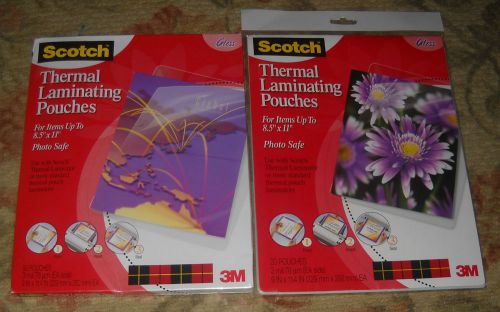 Lot of 70 Scotch Thermal Laminating Pouches 9 X 11.4 - Gloss - 50 + 20