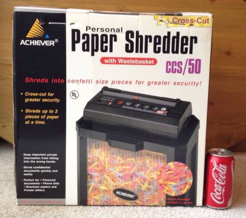 Very sexy achiever cross cut confetti paper shredder ccs/50 home office document for sale