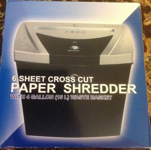 Six Sheet Cross Cut paper shredder &amp; 4 Gal Bucket Avoid ID Theft