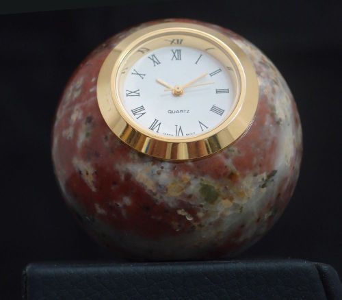 Ocean jasper gemstone ball with office desk clock 50 mm 164 gr for sale