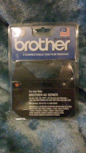 2 New Genuine Brother 1230 BLACK Correctable 1030 Film Typewriter Ribbons AX GX
