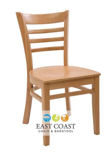 New wooden natural ladder back restaurant chair with natural wood seat for sale