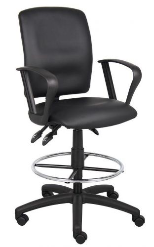 B1647 boss multi-function leatherplus drafting stool with footring &amp; loop arms for sale