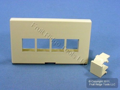 Leviton Ivory Quickport 4-Port Cubicle Wallplate Faceplate Fits Herman Miller