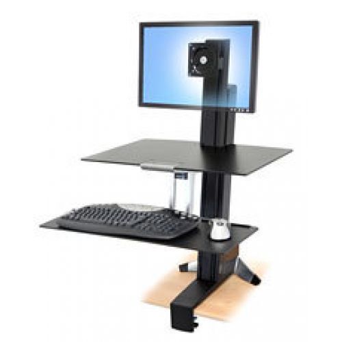 Ergotron WorkFit S Single LD With Worksurface+ 609.6mm 33-350-200 NO RETAIL BOX