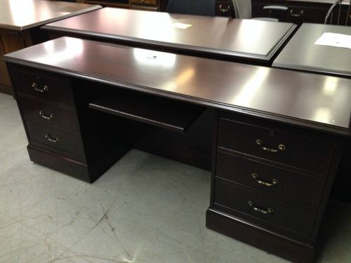 Computer credenza by inwood office furniture in mahogany color wood for sale