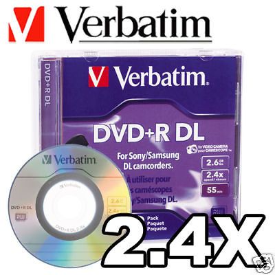 3 Verbatim 95313 2.4x DVD+R Mini Double Layer DVD Disk