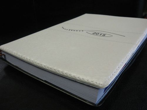WHITE CALENDAR PLANNER 2015 NEW journal DAILY timed WEEKLY ORGANIZER!!!