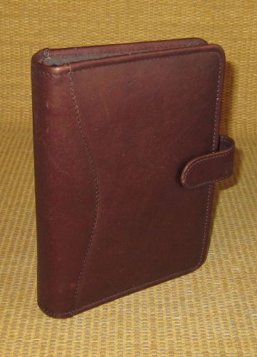 Compact 1&#034; Rings | Brown DISTRESSED LEATHER Day-Timer Planner/Binder Franklin