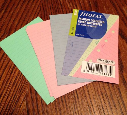 Filofax Mini Ruled Notebook Assorted Colors New