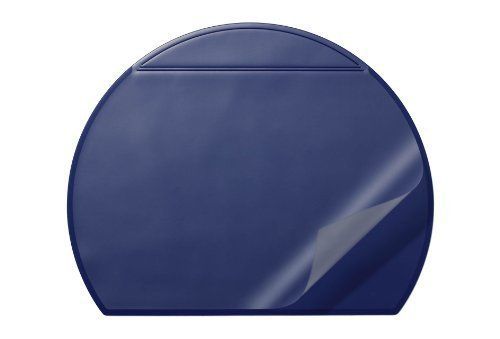 Durable Semi Circular Desk Pad with Overlay  20.5 x 25.5 Inches  Dark Blue (DBL7