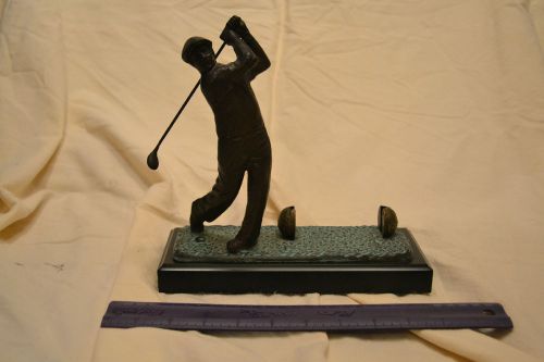 GOLFER BUSINESS CARD HOLDER (MATCHING BOOKENDS LISTED SEPERATELY)