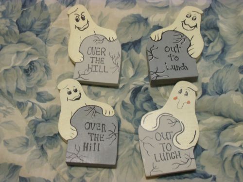 4 DESK ACCESSORIES DECORATIONS GHOST SHAPED OUT TO LUNCH AND OVER THE HILL