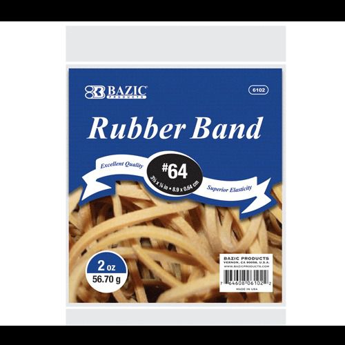 BAZIC 2 Oz./ 56.70 g #64 Rubber Bands, Case of 36