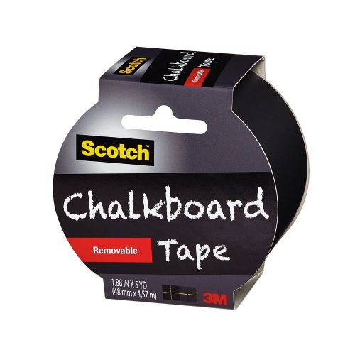 2 X Lot Scotch Chalkboard Tape  1.88&#034; x 5 yards Each Black Removable