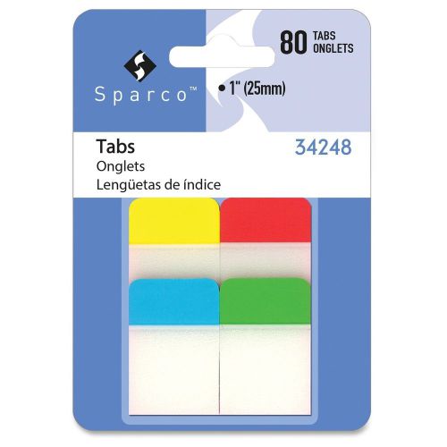 Sparco 1&#034; Durable Tabs - Write-on - 80 / Pack - Assorted Tab (spr34248)