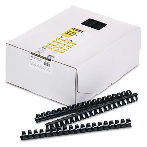Plastic Comb Bindings, 3/4&#034; Diameter, 150 Sheet Capacity, Black, 100 Combs/Pack