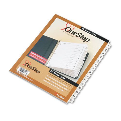 Traditional onestep index system, 15-tab, 1-15, letter, white, 15/set for sale