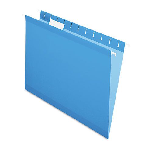 Reinforced hanging folders, 1/5 tab, letter, blue, 25/box for sale