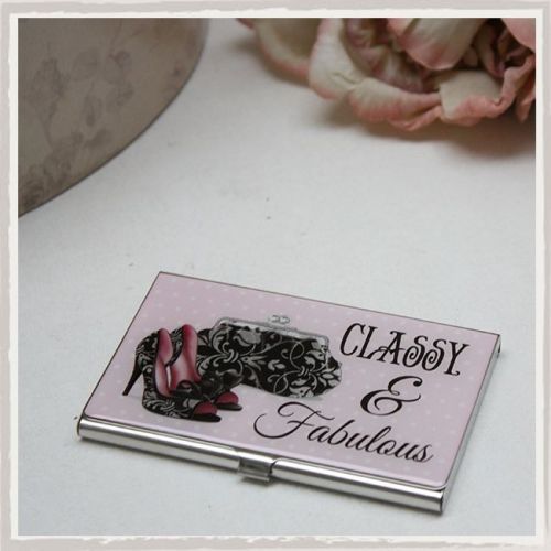 Sophia Silver Plated Classy &amp; Fabulous Business Card Holder - Gift for Her