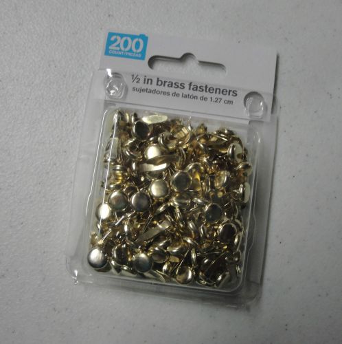 200 1/2 in Brass Fasteners 1/2&#034; office supplies *several used - not full pack*