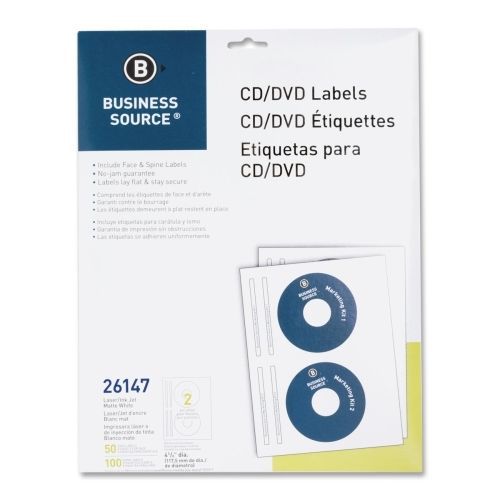Lot of 3 business source cd/dvd laser/inkjet label - 50 / pack - circle for sale