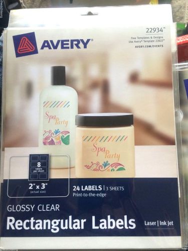 2 - Pkg&#039;s - 22934 Print to the Edge RECTANGULAR Glossy Clear Labels 24/Pack! NEW