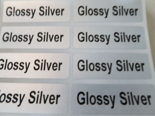 140 Glossy Silver Personalized 4.5 x 1.5 cm Waterproof Name Stickers Customized