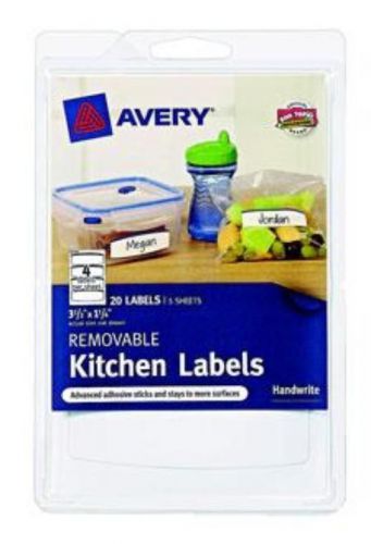 Avery Removable Kitchen Labels 4 Up 3-1/2&#039;&#039; x 1-1/4&#039;&#039; Blue Border 20 Count