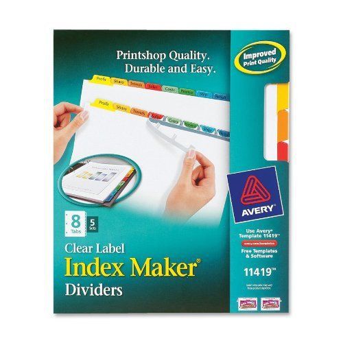 Avery Index Maker Punched Clear Label Tab Divider - 40 X Divider - (ave11419)