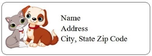 30 Personalized Cute Dog Return Address Labels Gift Favor Tags (dd47)