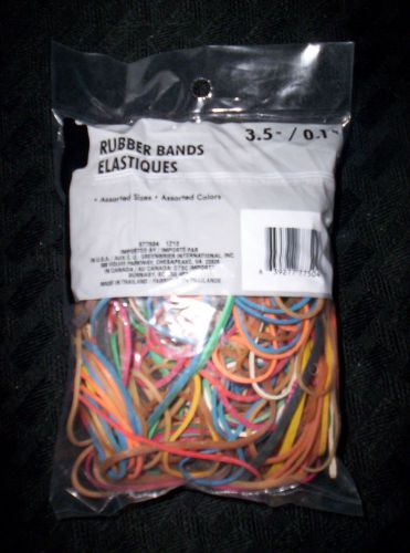 BAG of RUBBER BANDS Assorted Sizes  &amp; colors 3.5 oz  LARGE/SMALL