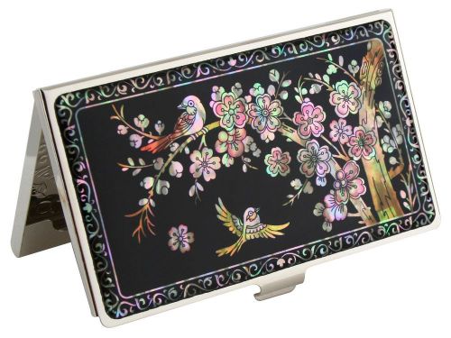 Mop business credit card holder id name card case japanese apricot flower design for sale