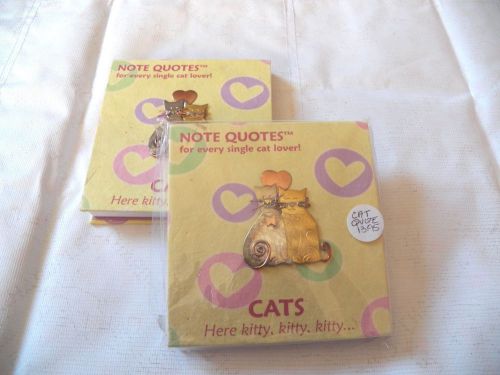 New! lot of 2 metal art notes &#034; cats hand made paper note pad gadeo cave designs for sale
