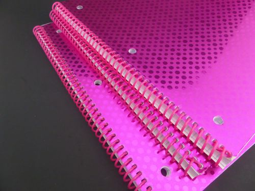 Lot of 3 Sequins Notebook Pink 80 Perforated Sheets College Ruled Paper