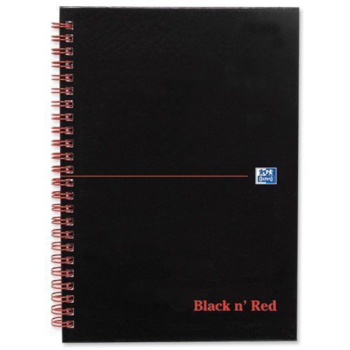 Black n Red Wirebound Elasticated Notebook A5 Polypropylene 140 Pages 90gsm 1
