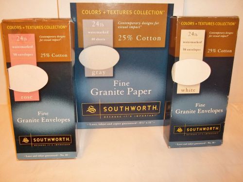 Southworth Fine Granite Specialty Paper + White and Rose Color Envelopes