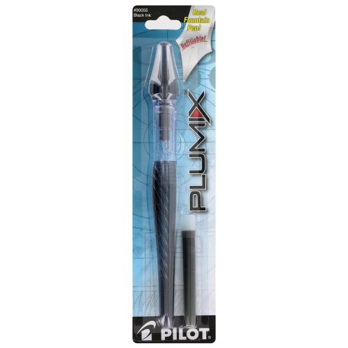 Pilot Plumix Refillable Fountain Pen, Medium Point, Black Ink, (90055), 7 Each