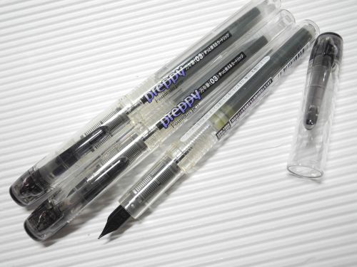 4pcs Platinum Preppy Stainless 0.3mm Fountain Pen with cap black