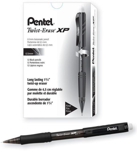 Twist Erase Express Automatic Pencil 0.5mm Lead Size Black Barrel Box Qe415a