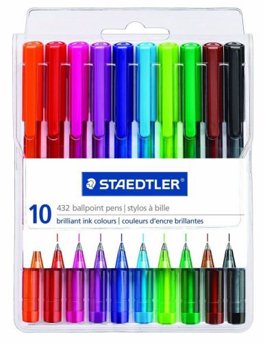 Staedtler rainbow ballpoint pens / ball 432 multicolours (10 pack) for sale