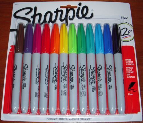 Sharpie Fine Assorted Color Permanent Markers 12 ct, BRAND NEW, FREE SHIPPING