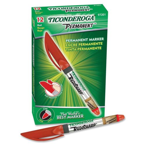 Dixon redisharp permanent marker - fine marker point type - red ink - (dix97201) for sale