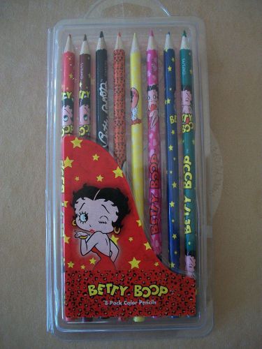 Betty Boop 8 Pack Color Pencils With Betty Boop Characters, BRAND NEW IN PACKAGE