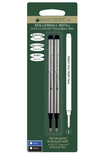 Black Monteverde Rollerball Refill to Fit Dupont Rollerball Pens, Fine Point, B