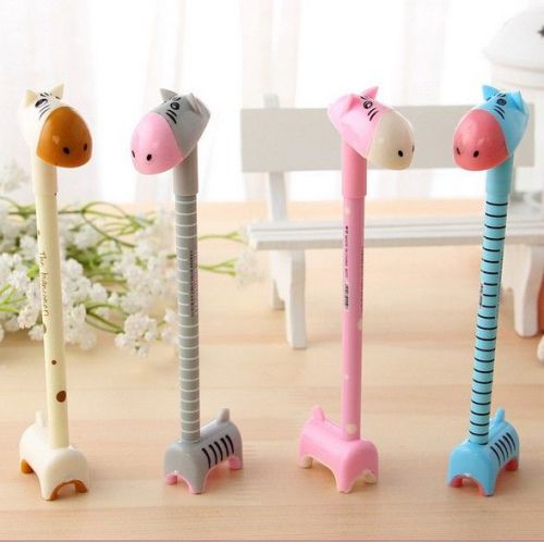 4pcs New Lovely Donkey Gel Pens Cute Cartoon With Bottom Support Point Pen